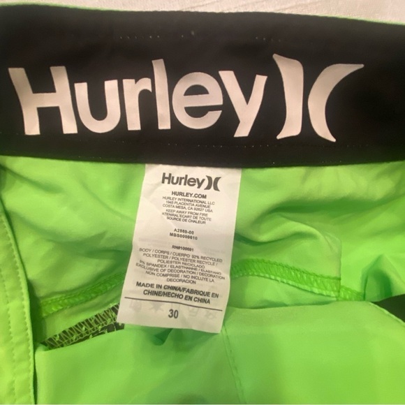 NWT Hurley Men's Phantom Solid 20" Stretch Board Shorts Size 30 lime green - Picture 6 of 7